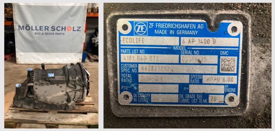 Getriebe ZF 6 AP 1400 B Ecolife - Gebraucht - Typenschild